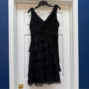 Patra Black Layered Midi Dress